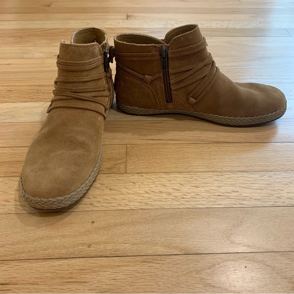 UGG Rianne boots in a chestnut suede Strappy Casual Fall Winter Size 8.5 Women’s - Picture 4 of 7